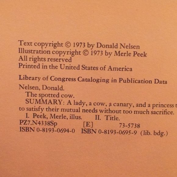 Vintage 1973 The Spotted Cow Hardcover Book by Donald Nelsen - Picture 2 of 4
